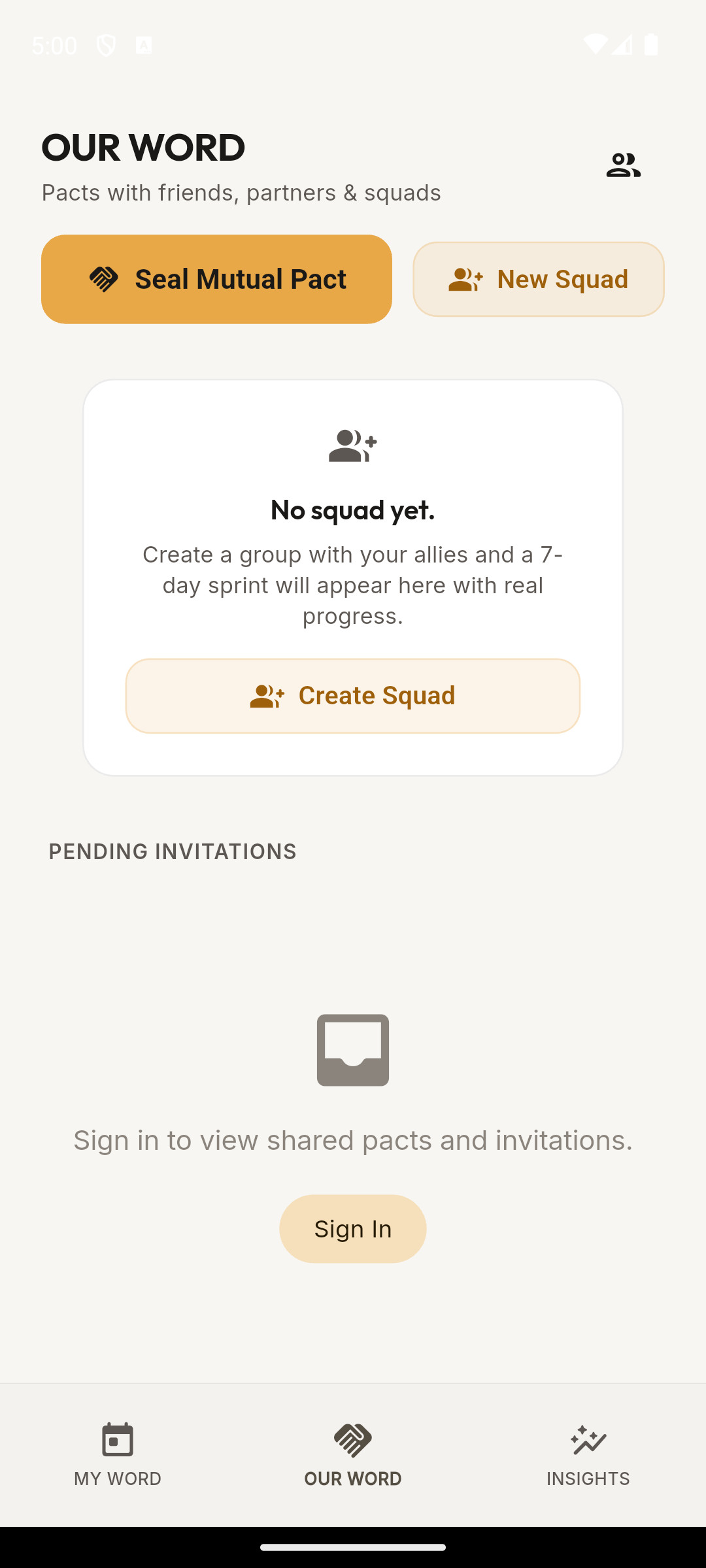 Our Word ally pacts hub